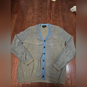 Black Brown 1826 Gray and Blue Cardigan Sweater